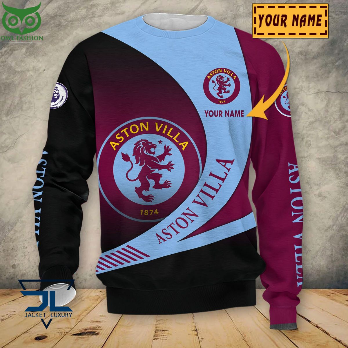 Aston Villa F.C Premier League 2023 Customized 3D Polo Tshirt