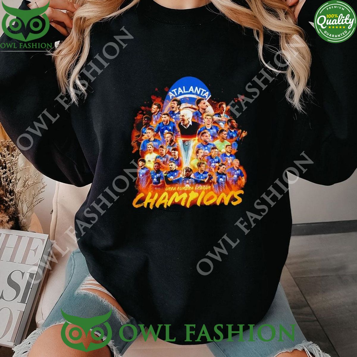 Atalanta Football Club Uefa Europa League Champions 2024 Hoodie Tshirt