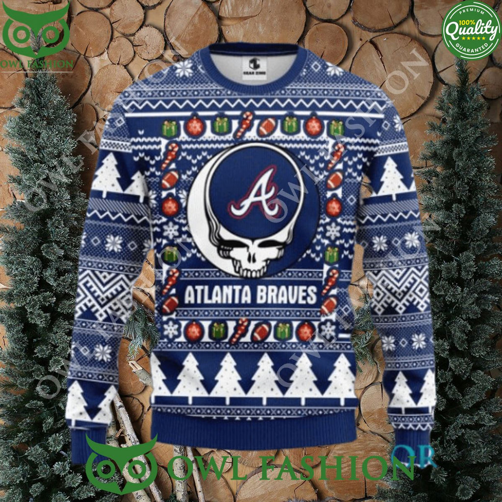 Atlanta Braves Grateful Dead Ugly Christmas Sweater Jumper
