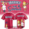 Atlanta Braves Mix The Simpsons Heritage Custom Baseball Jersey