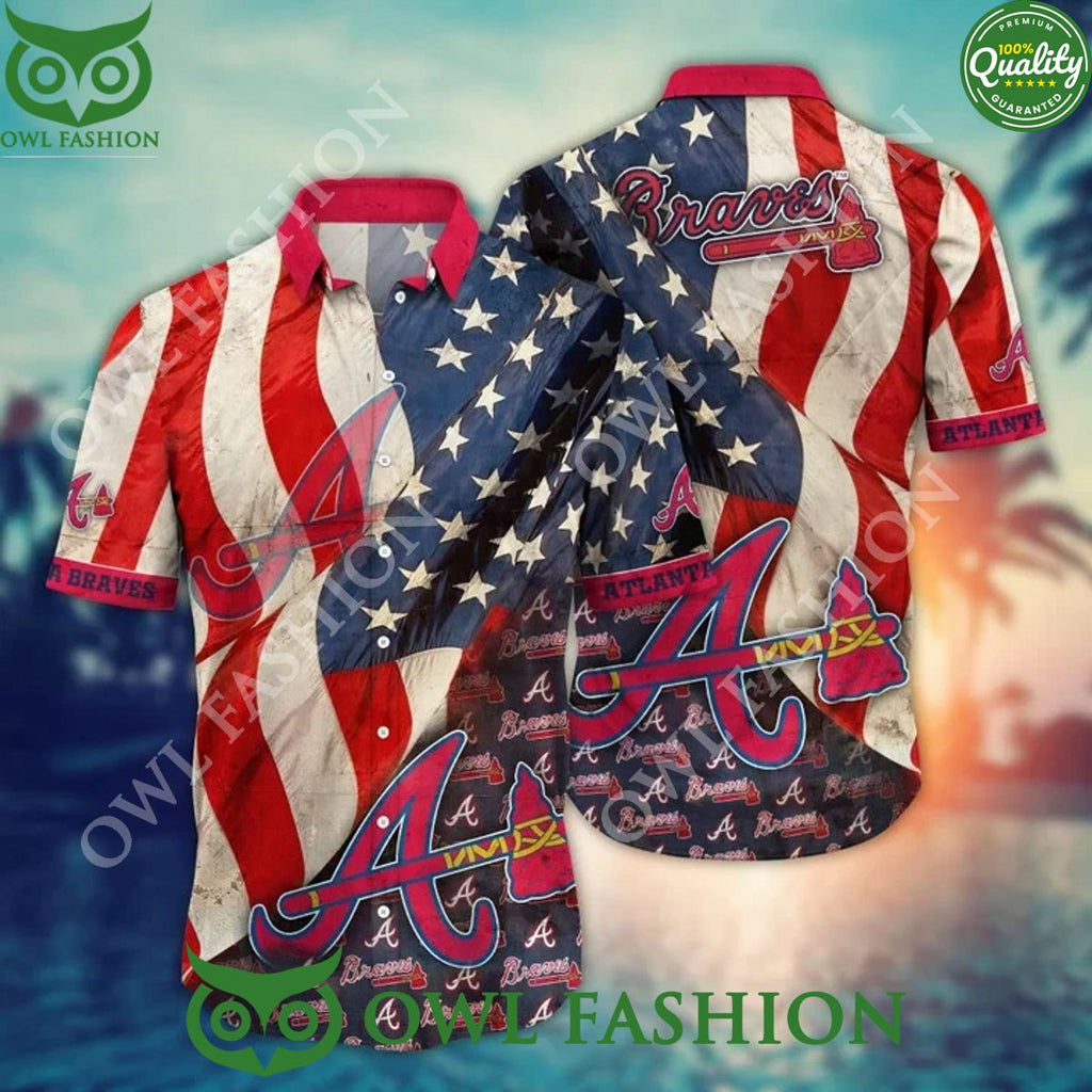 Atlanta Braves USA Flag MLB Hawaiian Shirt Independence Day