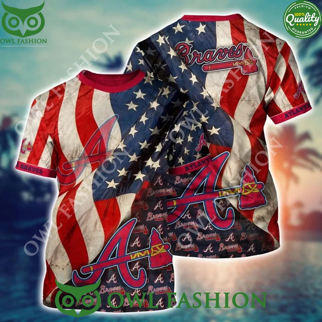 Atlanta Braves USA Flag MLB Hawaiian Shirt Independence Day