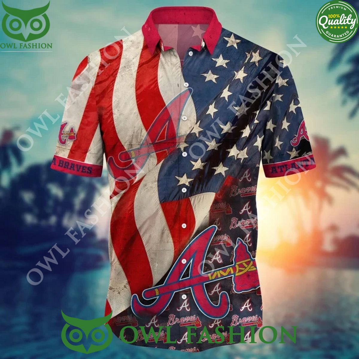 Atlanta Braves USA Flag MLB Hawaiian Shirt Independence Day