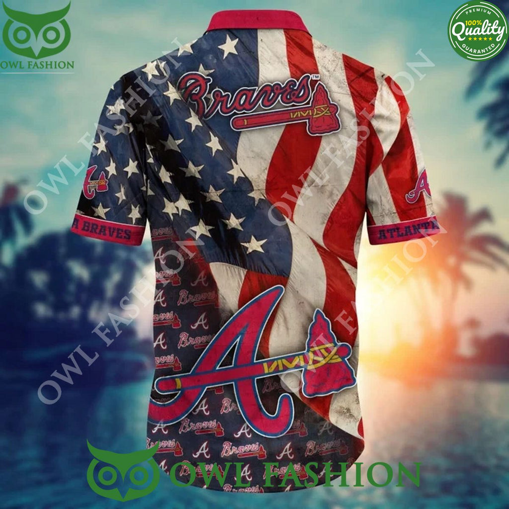 Atlanta Braves USA Flag MLB Hawaiian Shirt Independence Day