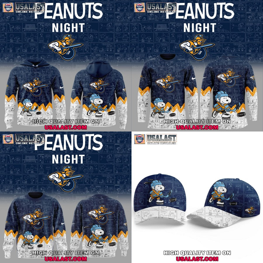 Atlanta Gladiators 75th Anniversary of Peanuts Hoodie Jersey Shirt