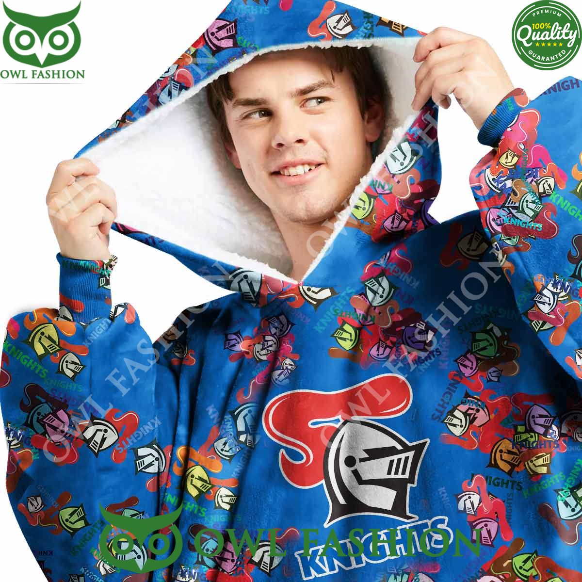 Australian professional rugby league team Newcastle Knights Logos Fleece Blanket hoodie