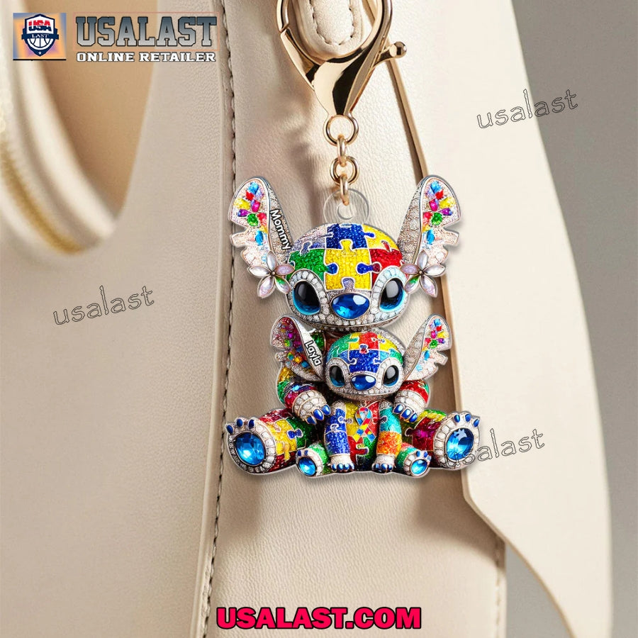 Autism Awareness Mama Holding Her Little One Acrylic Keychain