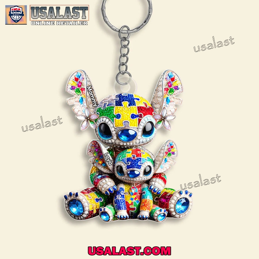 Autism Awareness Mama Holding Her Little One Acrylic Keychain