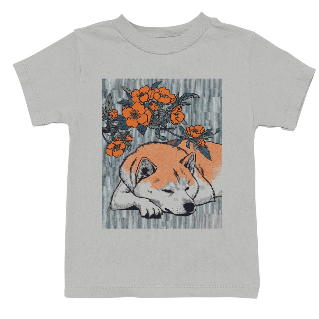 Sleeping Fox with Orange Flowers Art Youth T-Shirt