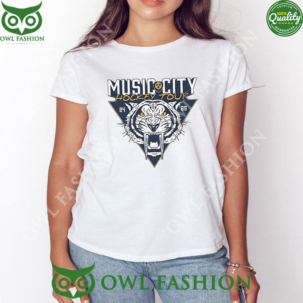 Music City Hockey Tour Tiger Logo 2024 2025 Tshirt