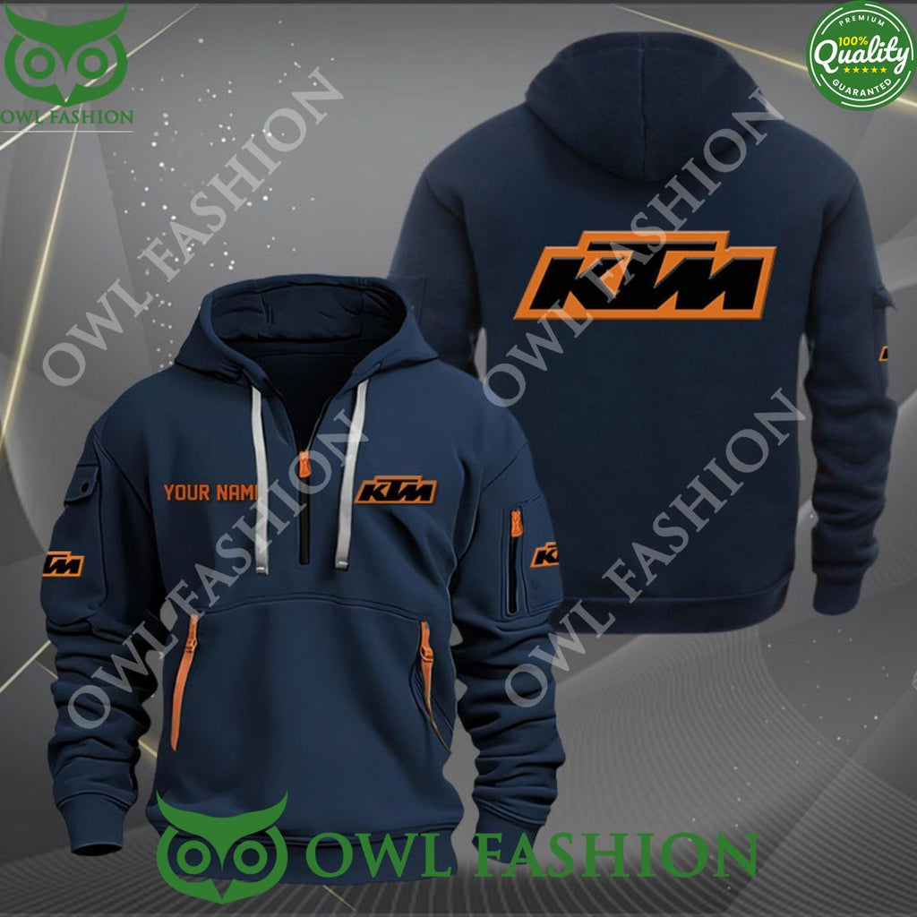 KTM Racing Motorcycles Luxury Brand Customized Color 2d quarter zip hoodie