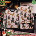 Baby Dachshund Peach Blossom Ugly Xmas Wool Sweater