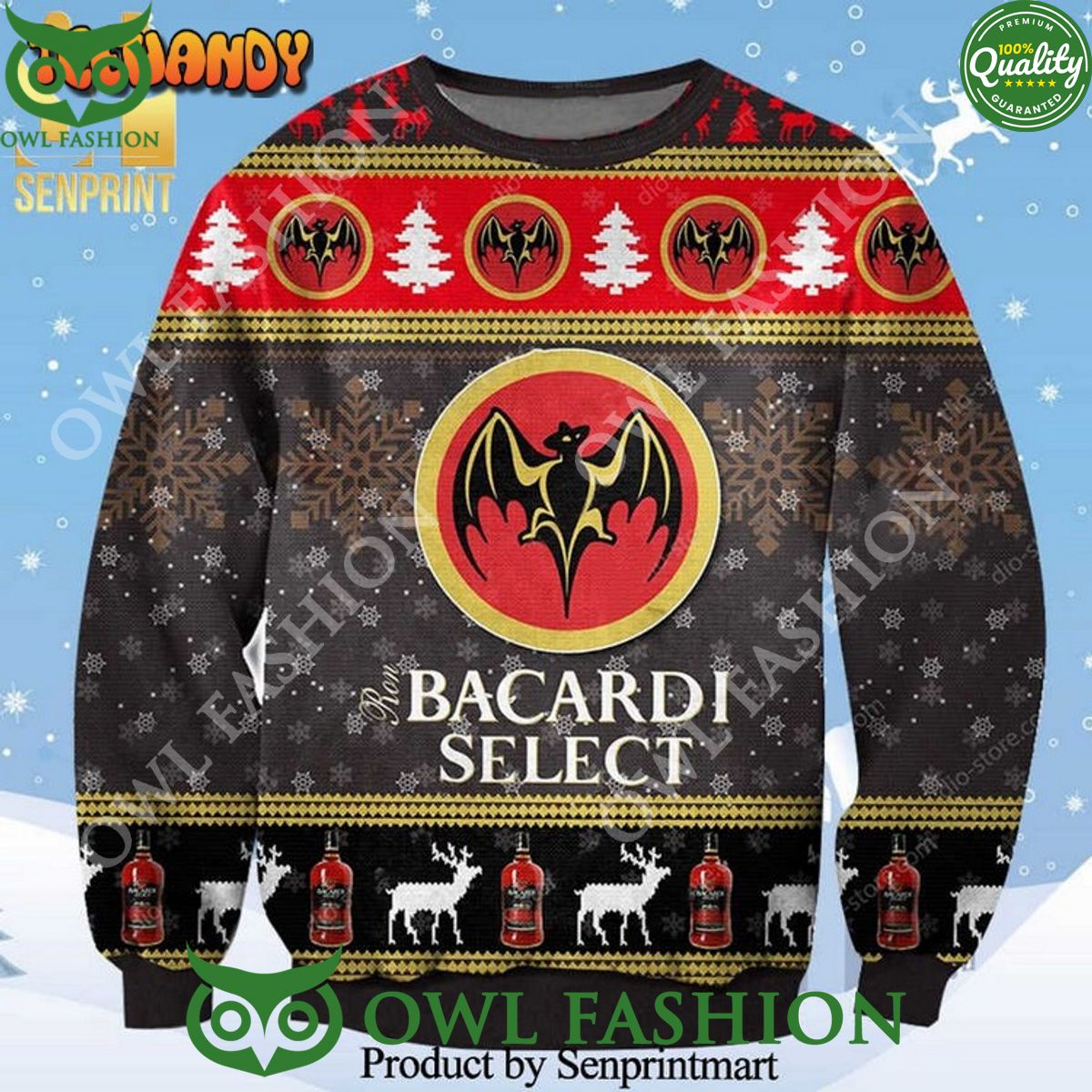 Bacardi Select Rum Knitted Ugly Christmas Sweater