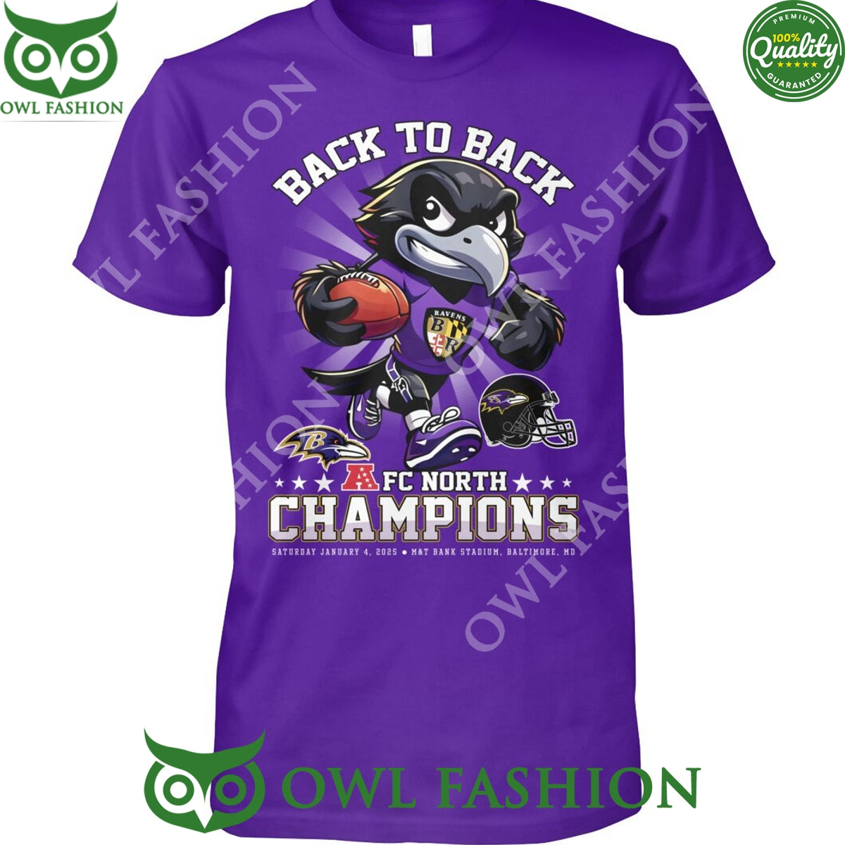 Back to Back AFC North Champions Ravens t shirt