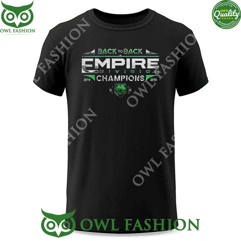 Back To Back Empire Division Champions Binghamton Black Bears 2025 Black t Shirt