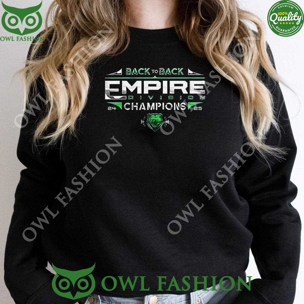 Back To Back Empire Division Champions Binghamton Black Bears 2025 Black t Shirt