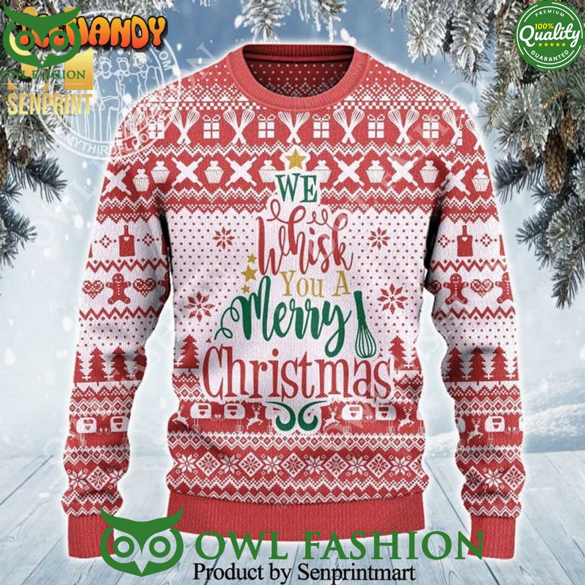 Baking Lovers Gift We Whisk You A Merry Christmas Sweater
