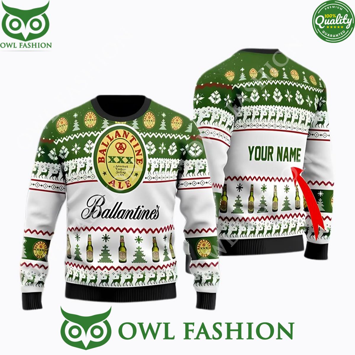 Ballantine Beer Custom Christmas Sweater Jumpers