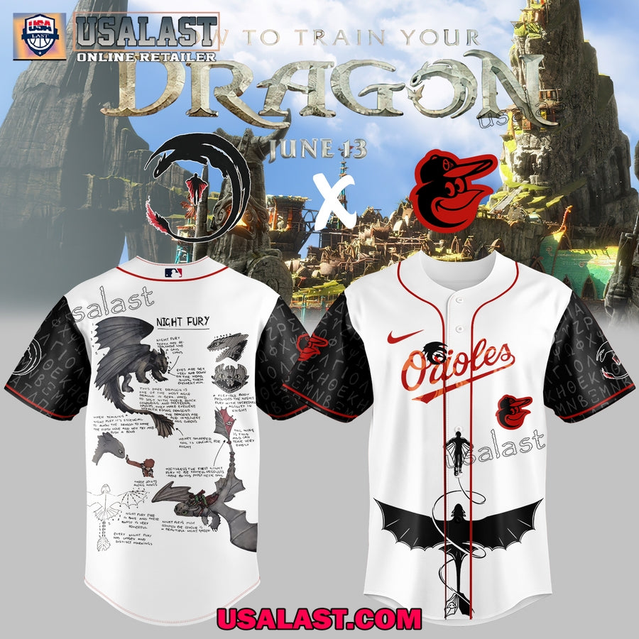 Baltimore Orioles Night Fury Dragon Adult Kid Jersey Shirt