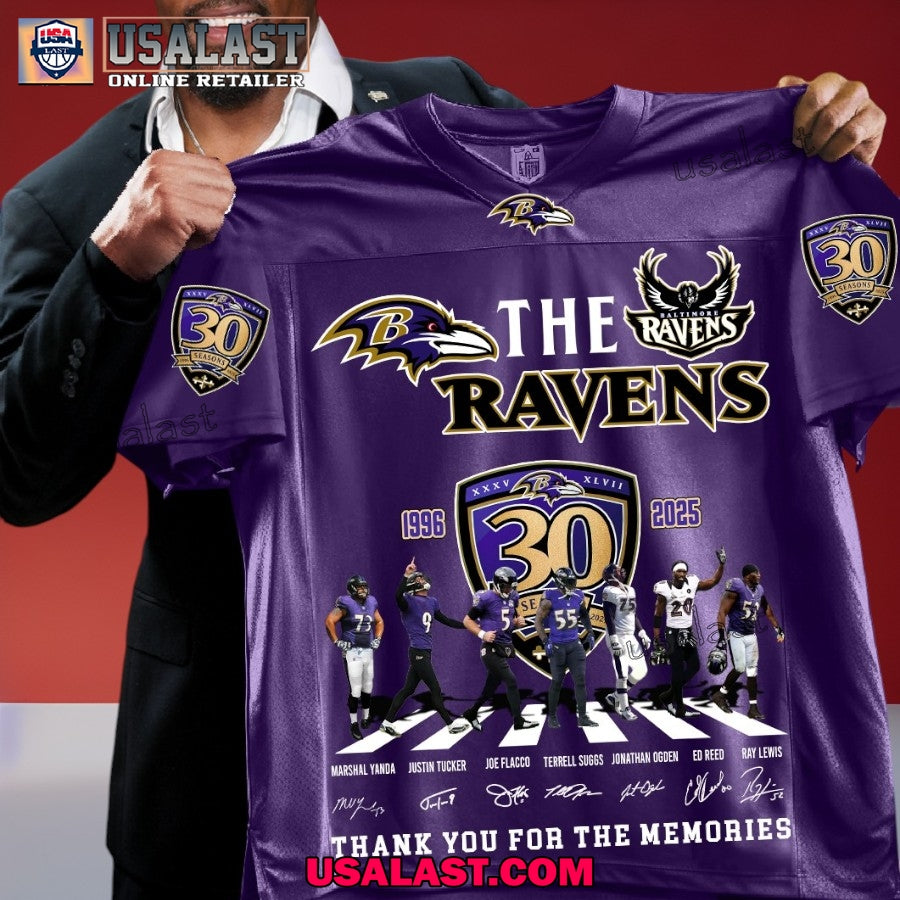 Baltimore Ravens 30th Anniversary V-neck Jersey Shirt