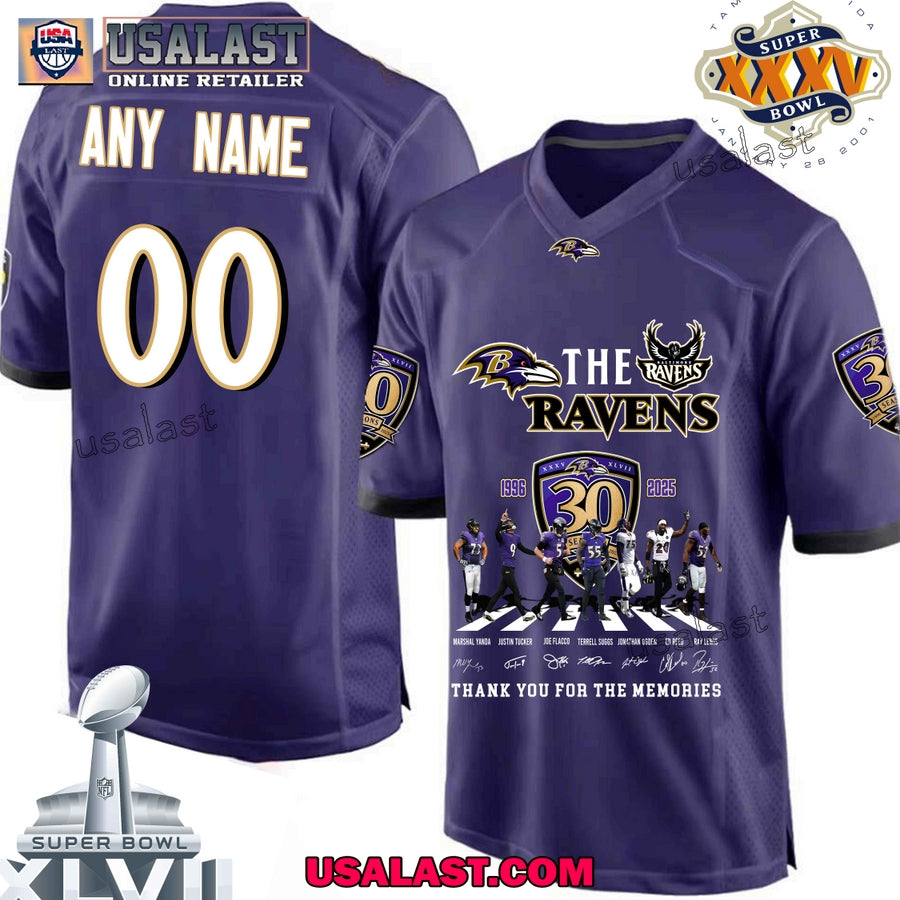 Baltimore Ravens 30th Anniversary V-neck Jersey Shirt