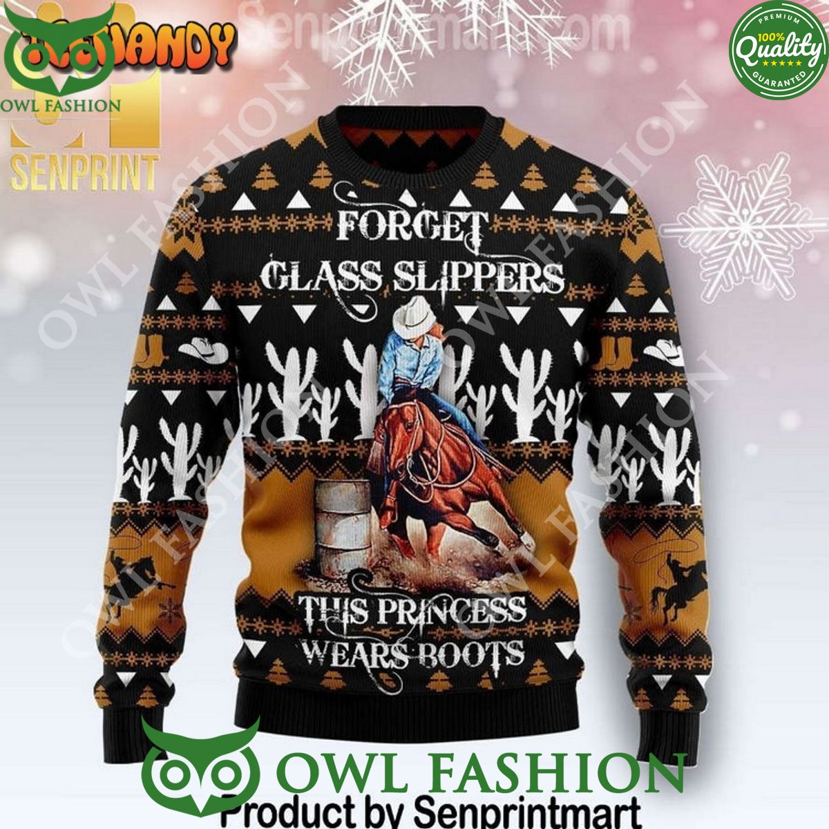 Barrel Racing Girl Limited Ugly Christmas Sweater