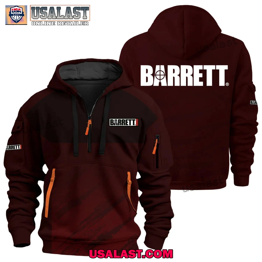 Barrett Firearms Brand Custom Name Heavy Zip Hoodie