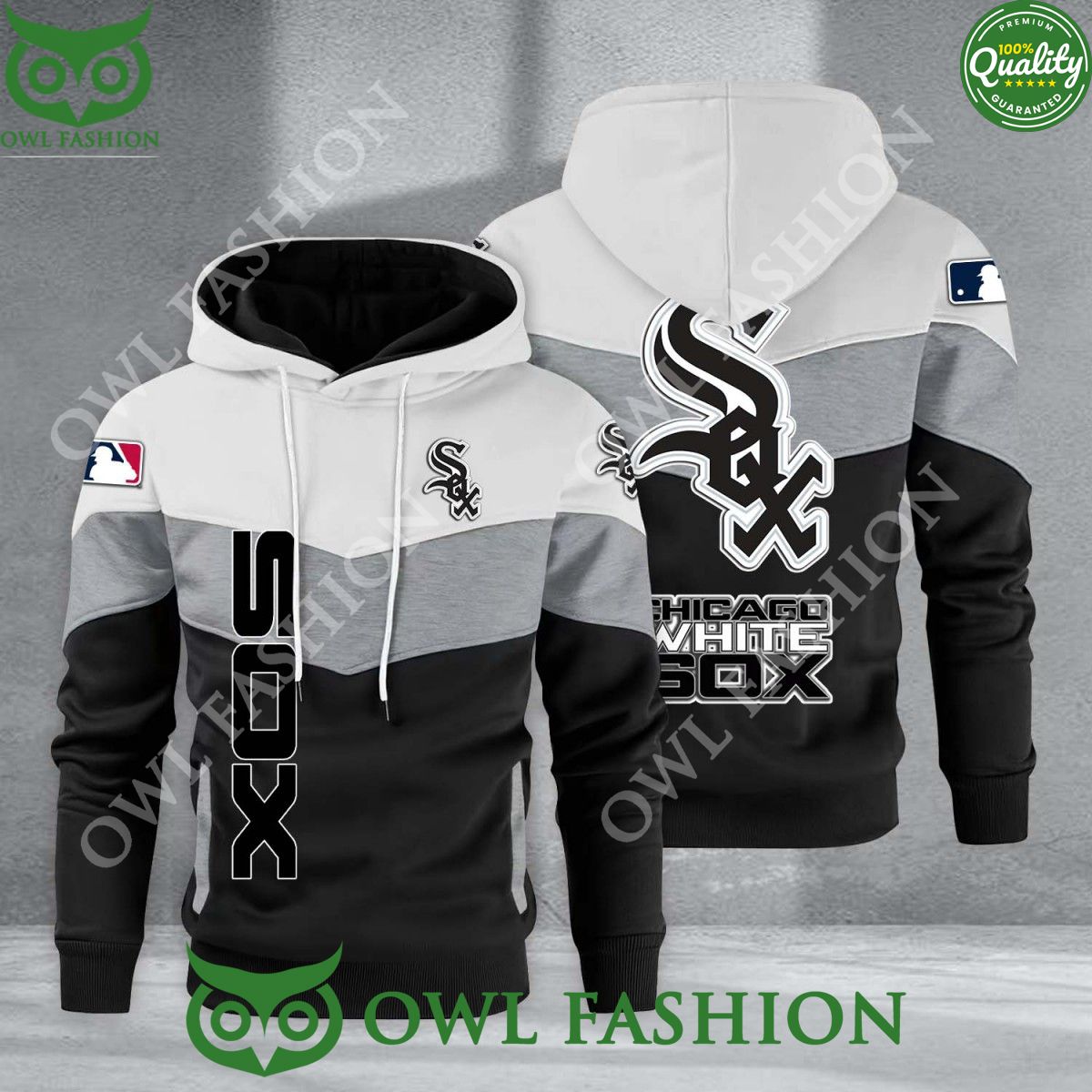Baseball Chicago White Sox Team MLB Black White Printed Hoodie