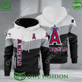Baseball Los Angeles Angels Team MLB Black White Printed Hoodie