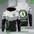 Baseball Oakland Athletics Team MLB Black White Printed Hoodie