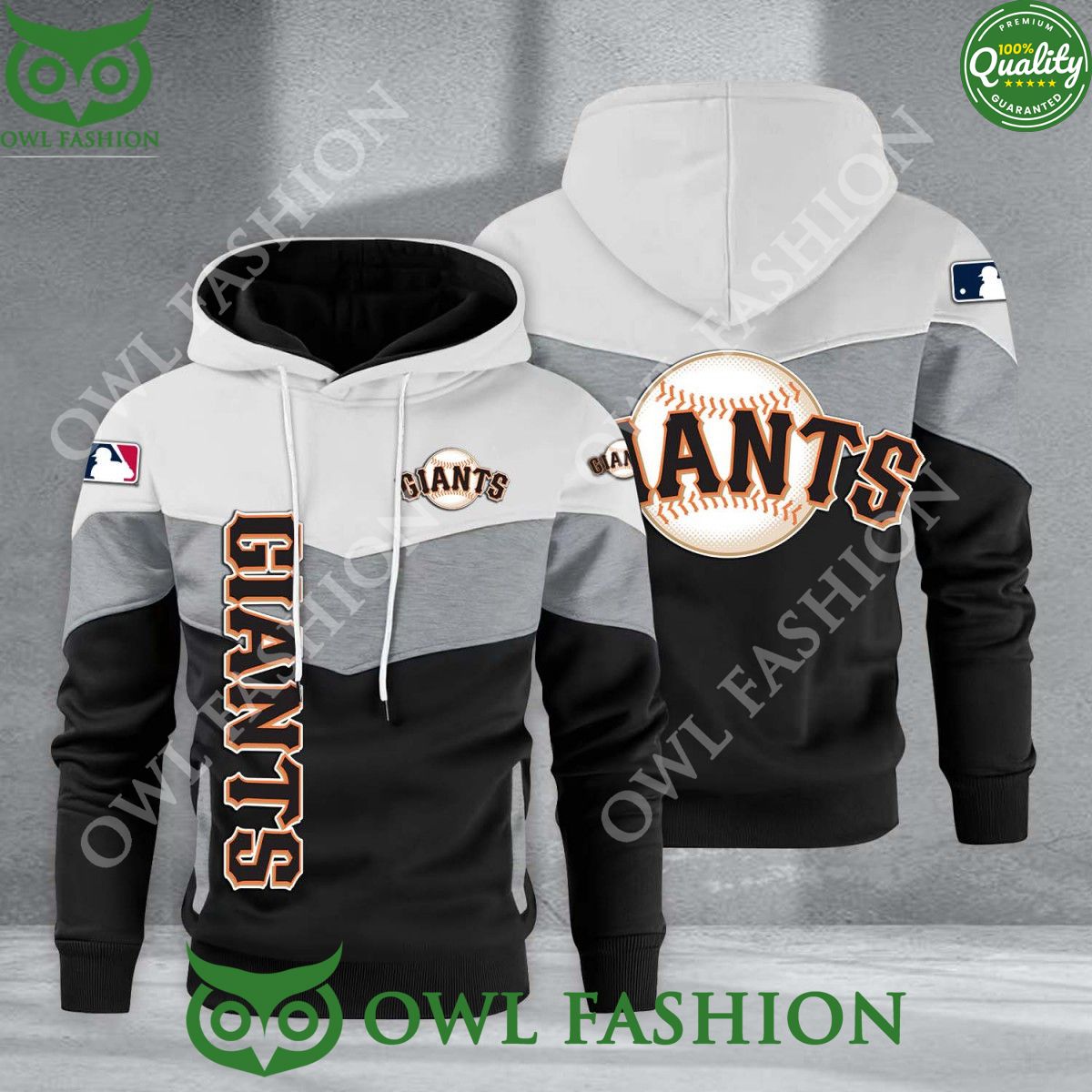Baseball San Francisco Giants Team MLB Black White Printed Hoodie