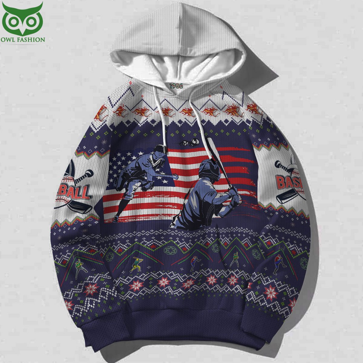 Baseball Scene Triple Walled Ugly Sweater 3D AOP Ugly Sweater Jumper