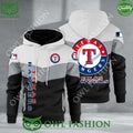 Baseball Texas Rangers Team MLB Black White Printed Hoodie