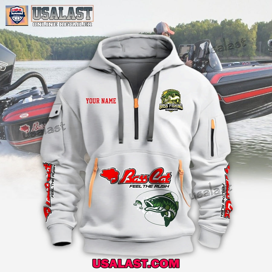 Bass Cats Boats Fishing Custom Name Heavy Hoodie
