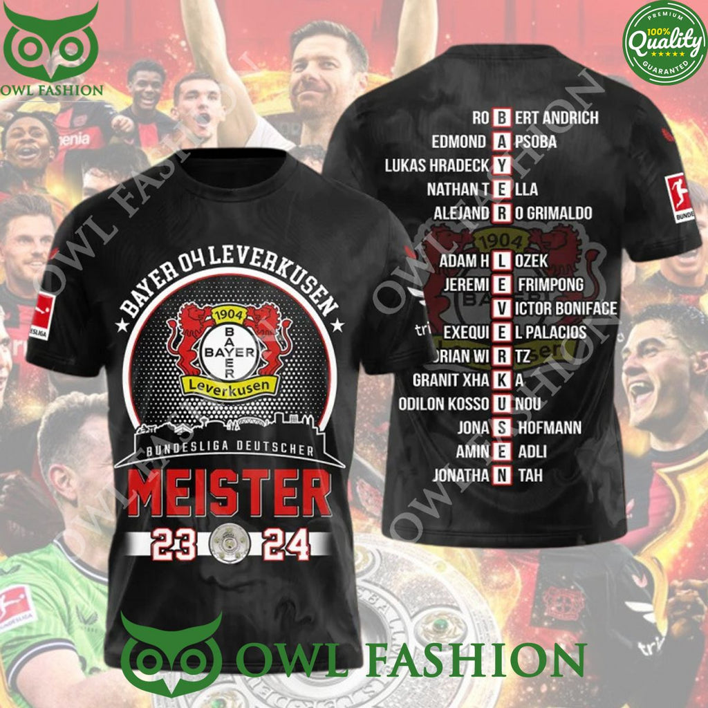 Bayer Leverkusen Bundesliga Deutscher Meister 2024 t shirt