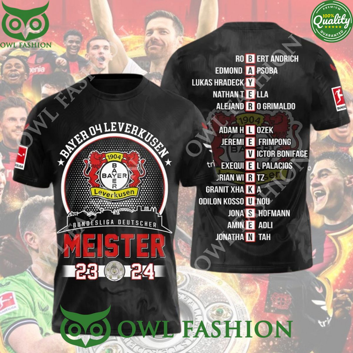 Bayer Leverkusen Bundesliga Deutscher Meister 2024 t shirt