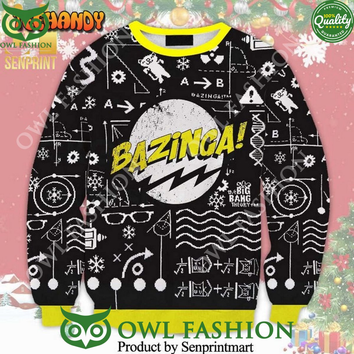 Bazinga The Big Bang Theory Wiki Doodle Ugly Sweater Jumper Trending