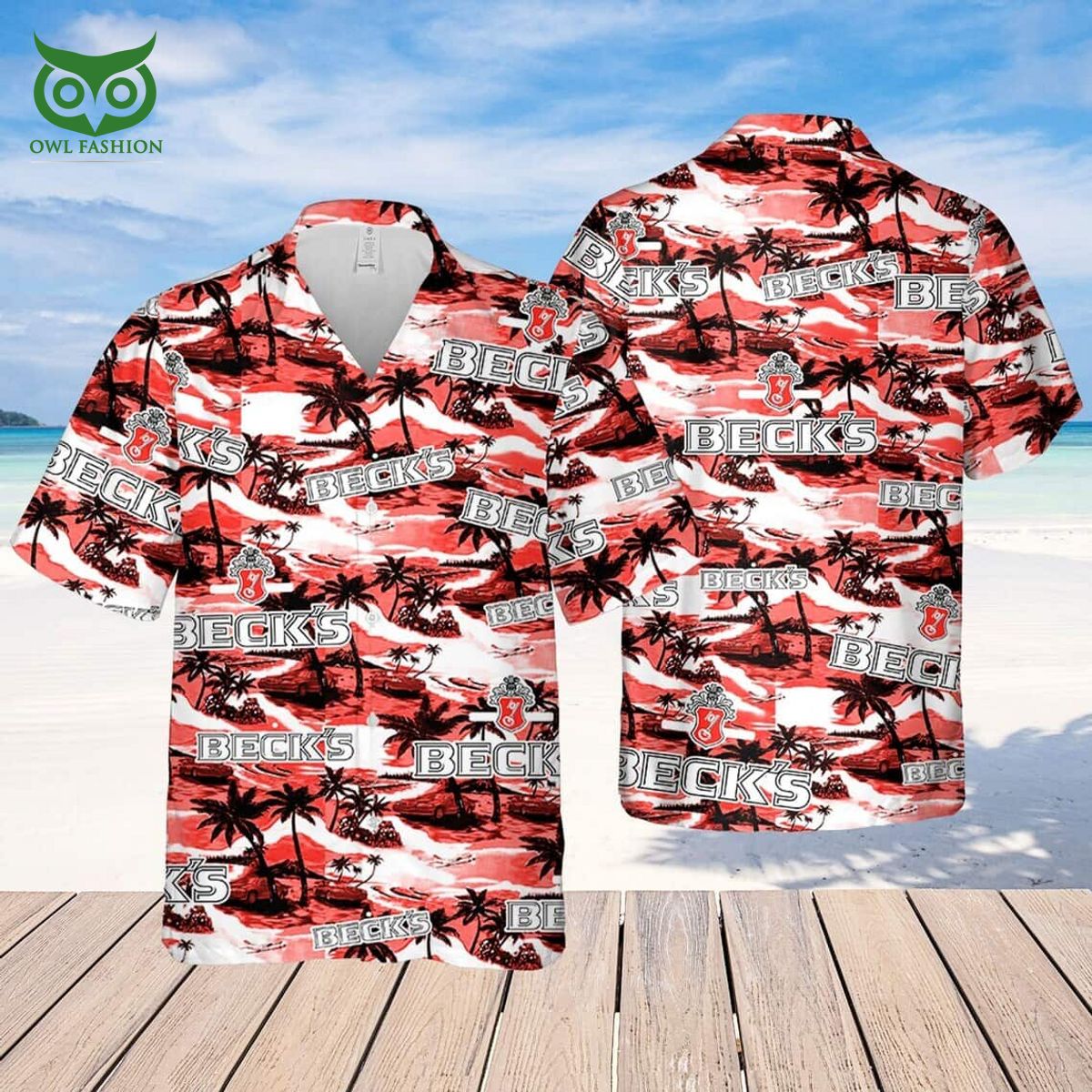 Beck’s Beer Island Pattern Limited Hawaiian Shirt