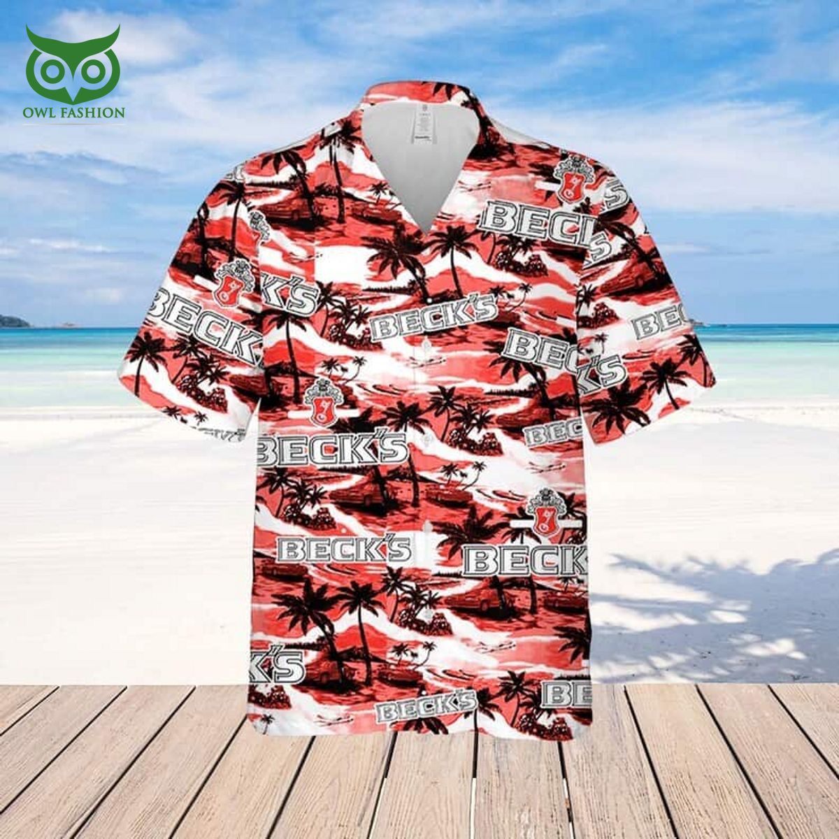 Beck’s Beer Island Pattern Limited Hawaiian Shirt