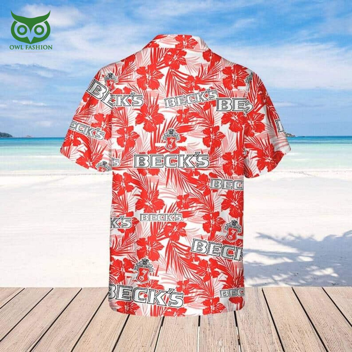 Beck’s Beer Tropical Flower Pattern Limited Hawaiian Shirt