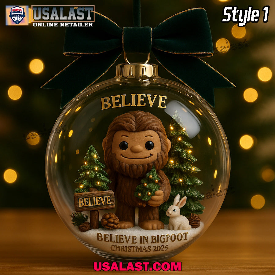 Believe in Bigfoot Christmas Ornament 2025