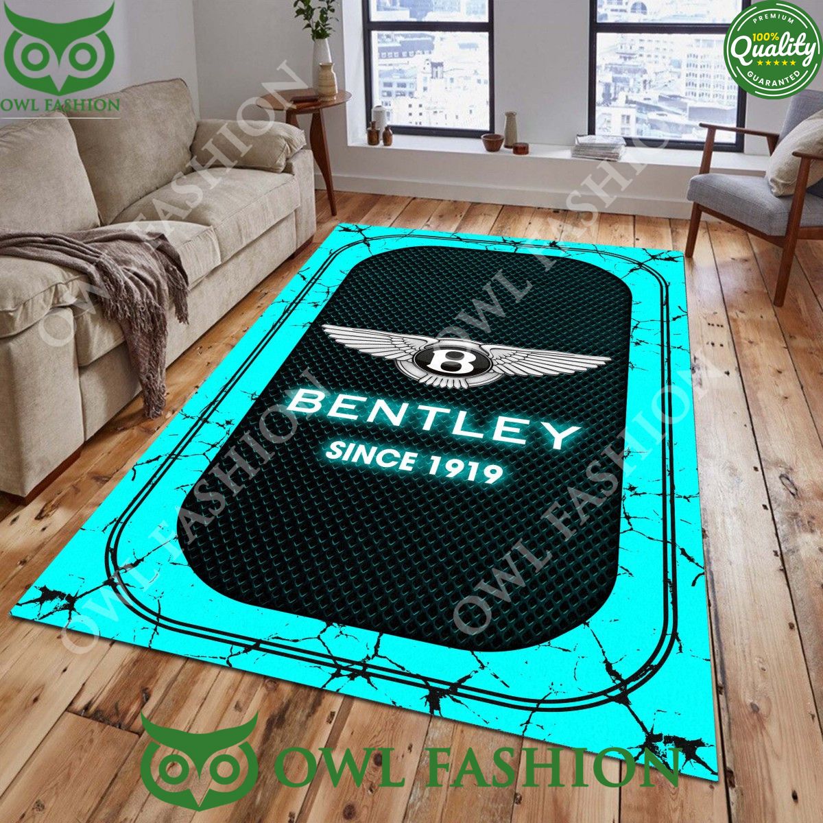 Bentley 1919 Car Brand Living Room Stone Marble Carpet