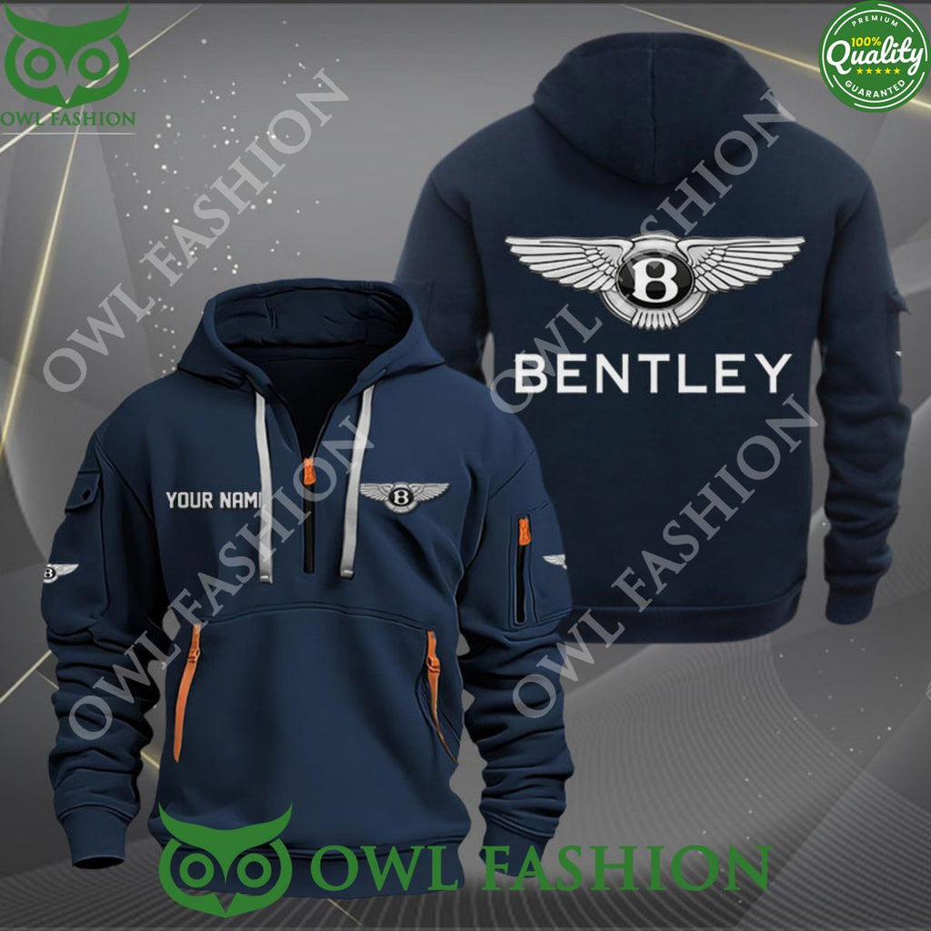 Bentley Automobile Brand Personalized 2d half zipper Hoodie