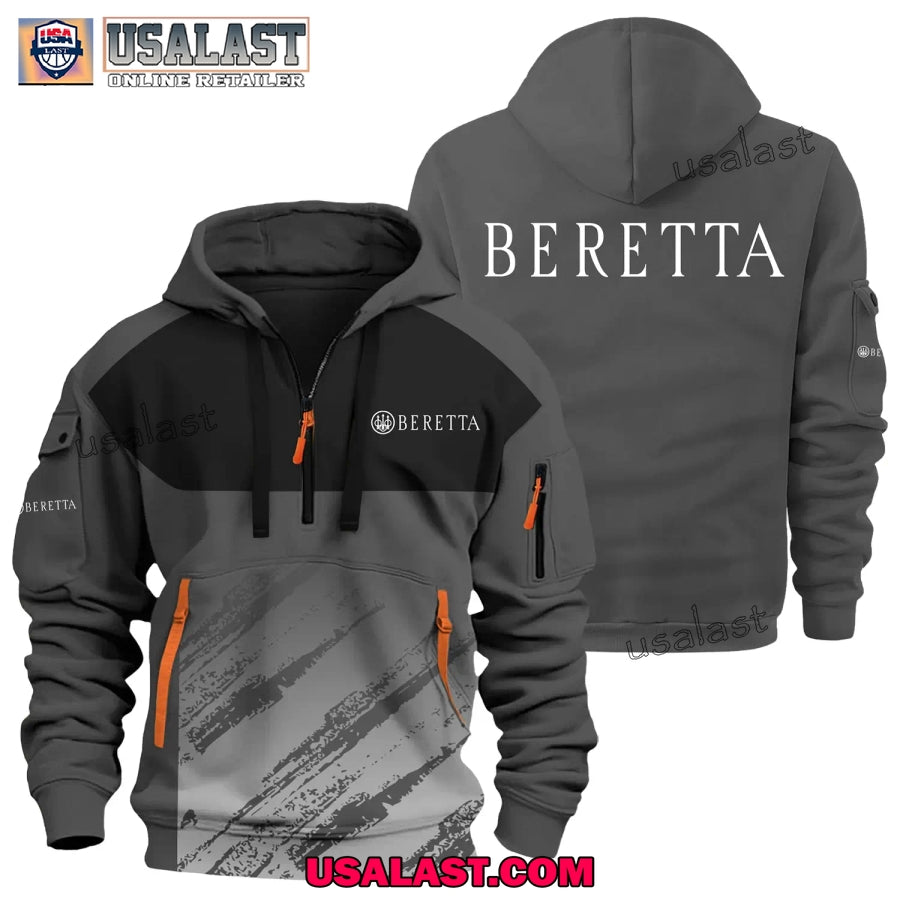 Beretta Firearms Brand Custom Name Heavy Zip Hoodie