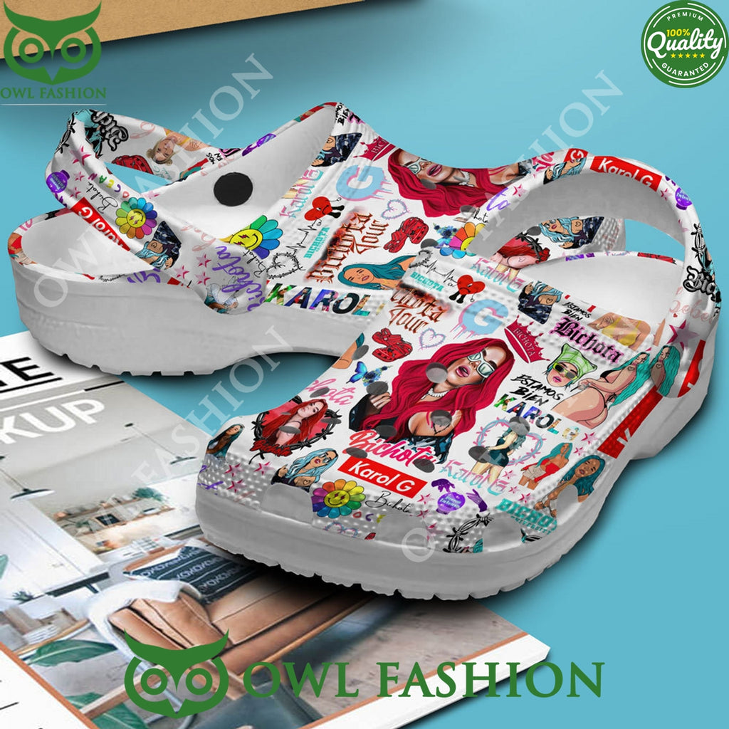Bichota Karol G Symbols White Crocs