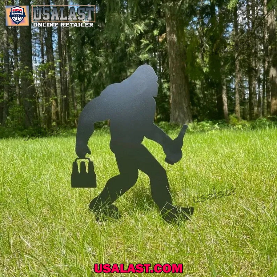 Bigfoot Garden Stake Metal Yard Sign