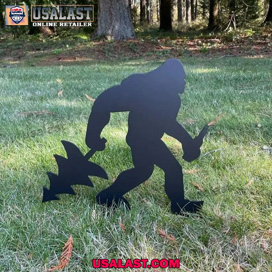 Bigfoot Garden Stake Metal Yard Sign