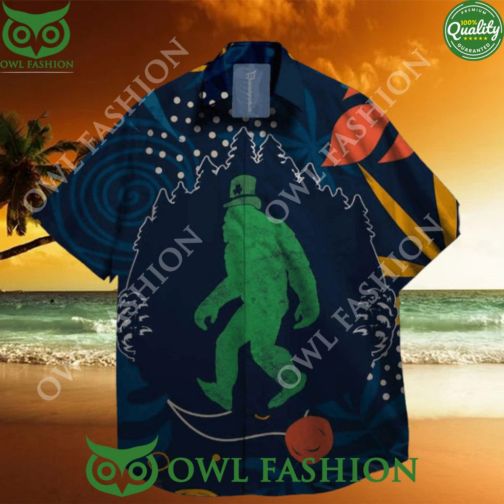Bigfoot Sasquatc on St. Patrick day Summer Hawaiian Shirt