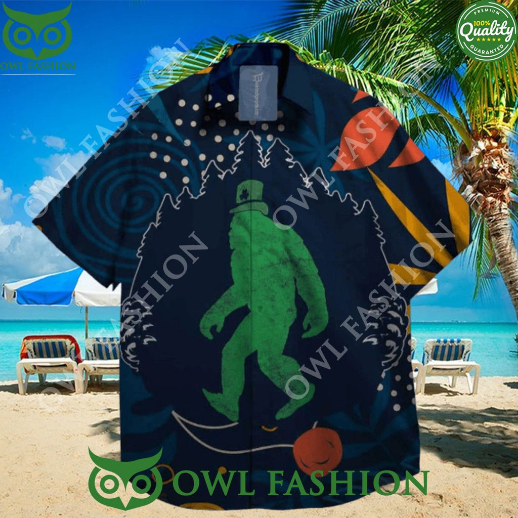 Bigfoot Sasquatc on St. Patrick day Summer Hawaiian Shirt
