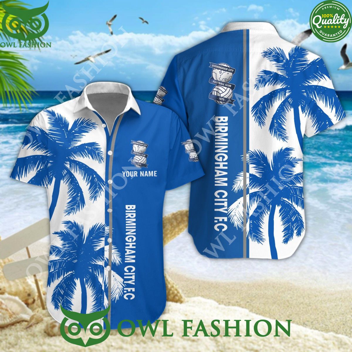 Birmingham City Summer Beach Tropical Coconut Tree 2024 Custom Hawaiian Shirt